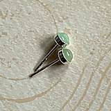 Náušnice - Natural Green Aventurine Ag925 Earrings / Strieborné napichovačky so zeleným aventurínom - 13733703_