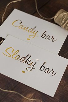 Papiernictvo - Candy bar / Sladký bar - informačná kartička - 13735455_