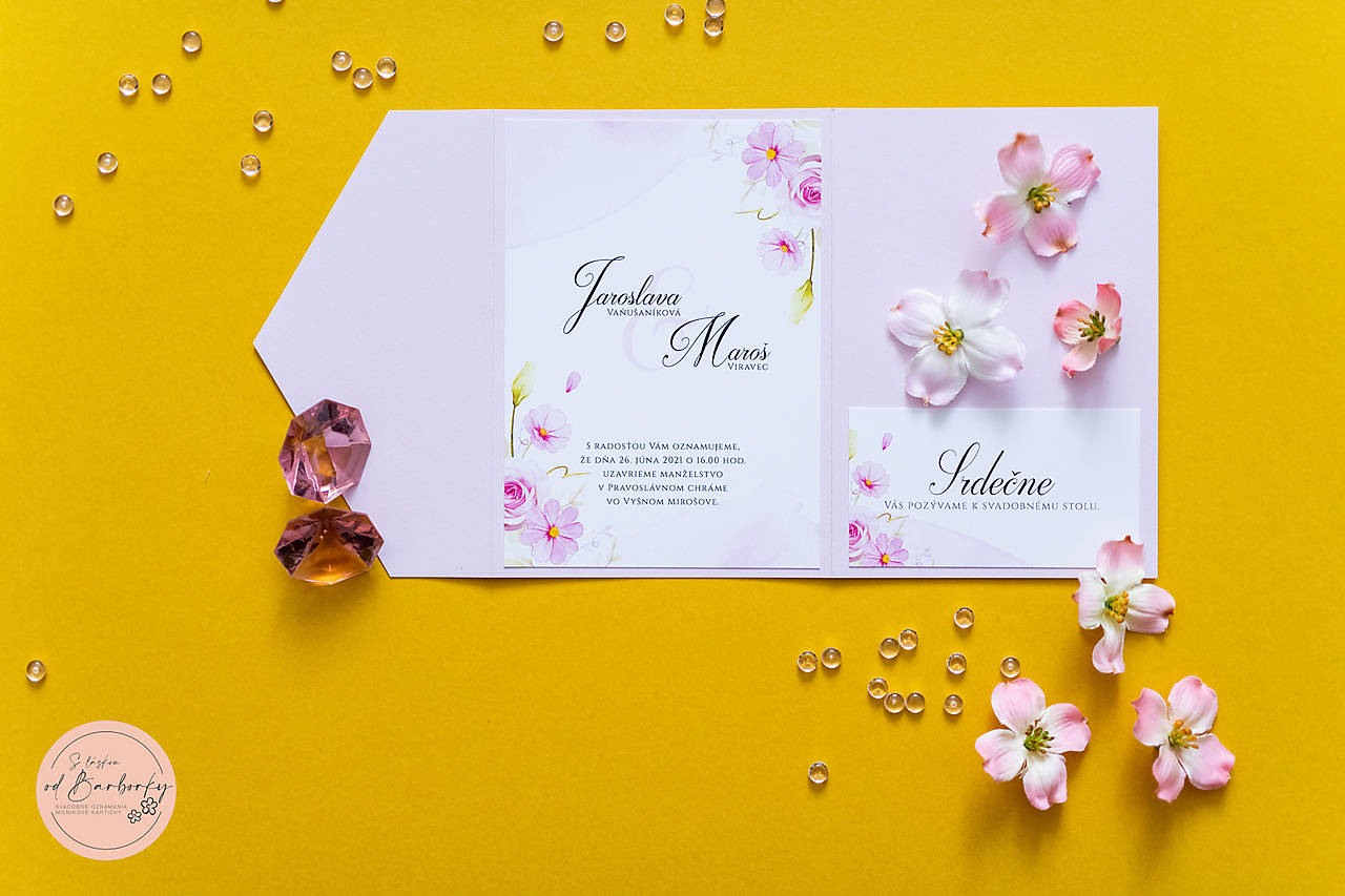 Svadobné oznámenie v kapse #70 (Menu karta)