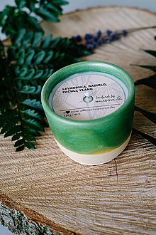Sviečky - Sójová sviečka v keramike - zelená - 13733307_