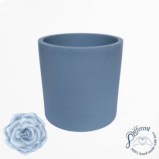 Nádoby - Dóza - DUSTY BLUE ROSSE (jesmonite) - 13734658_