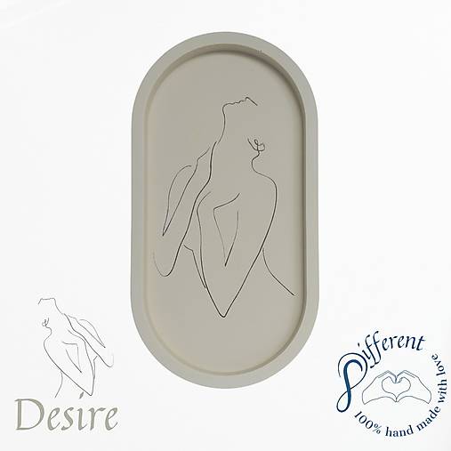 Nádoby - Ovál tácka - DESIRE (jesmonite) - 13735446_