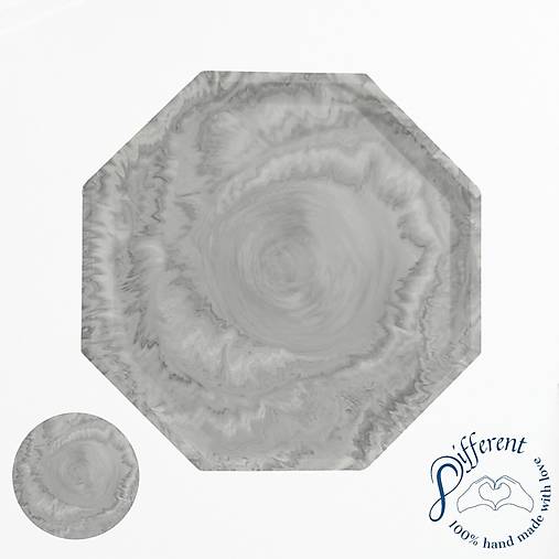 Nádoby - Tácka veľká - Dark Marble (jesmonite) - 13735683_