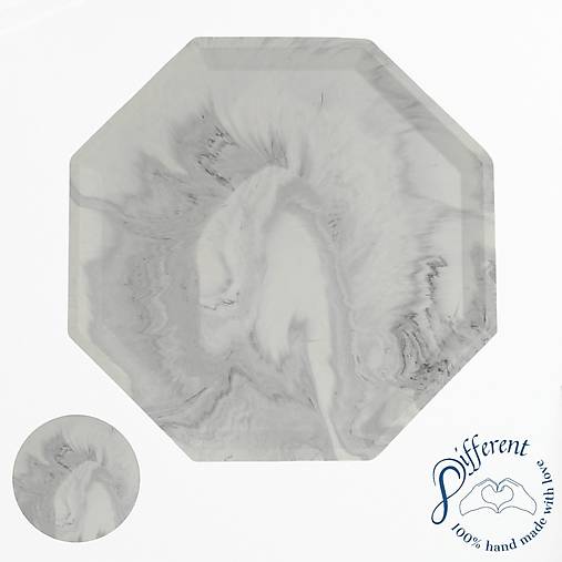 Nádoby - Tácka veľká - MARBLE (jesmonite) - 13735712_