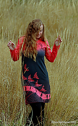 Dámske šaty šité, batikované, maľované KALINA 
