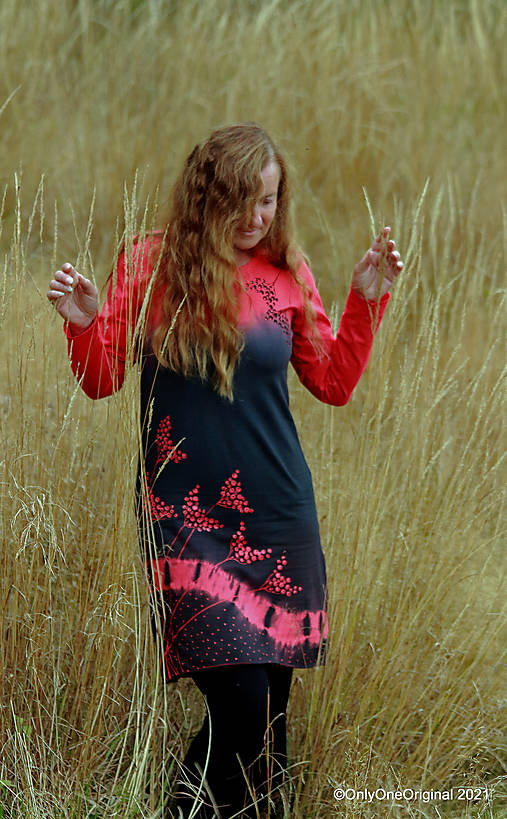  - Dámske šaty šité, batikované, maľované KALINA  - 13737011_
