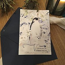 Papiernictvo - Vianočná karta Christmas Dream Navy (Tučniak Viktor) - 13739927_