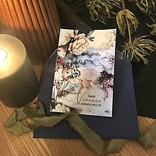 Papiernictvo - Vianočná karta Christmas Dream Navy (Veverička Mia) - 13739941_