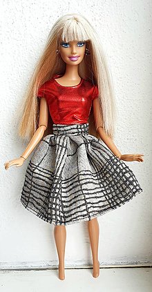 Hračky - Zlatá spoločenská sukňa pre Barbie - 13739921_