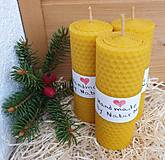 Sviečky - Sada 3ks sviečok z včelieho vosku - 13737500_