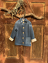 Detské oblečenie - Menčestrový detský kabátik Modrý - 13739888_
