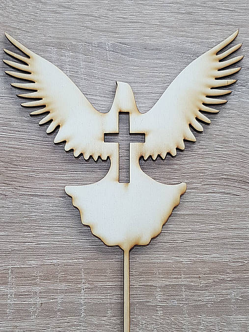 Drevený zapich holubica na 1.sväté prijímanie 15cm