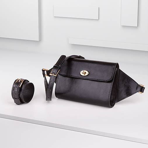 Kabelky - Kožená kabelka/ľadvinka AMIRA  - 13741883_