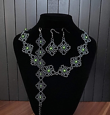 Sady šperkov - Čierno-zelený set - 13740614_