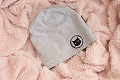 Detské čiapky - bavlnená čiapka  mačka - rôzne farby - 13743197_