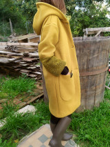 Bundy a kabáty - Vlnený oversize kabát s kapucňou - 13742315_