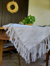 Úžitkový textil - Ľanový obrus Rough Look White - 13741127_