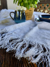 Úžitkový textil - Ľanový obrus Rough Look White - 13741130_