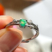 Prstene - Silver Green Opal Zircone AG925 Ring / Jemný strieborný prsteň so zeleným opálom a zirkónmi - 13746304_