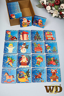 Hračky - Vianočné drevené pexeso Veľké - 13745699_