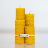 Sviečky - Sviečka zo 100% včelieho vosku - Točené tenké - Žlté - 13746531_