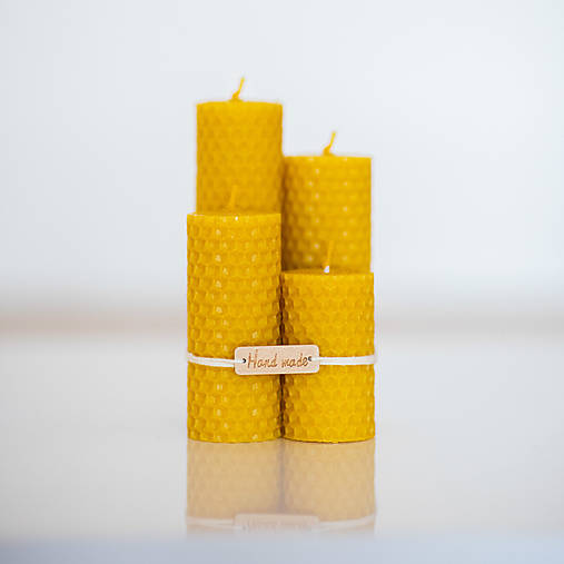 Sviečka zo 100% včelieho vosku - Točené tenké - Žlté (sviečky)