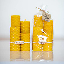 Svietidlá a sviečky - Sviečka zo 100% včelieho vosku - Točené tenké - Žlté (sviečky+balenie) - 13746519_