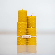 Sviečky - Sviečka zo 100% včelieho vosku - Točené tenké - Žlté (sviečky) - 13746520_