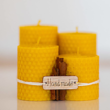 Sviečky - Sviečka zo 100% včelieho vosku - Točené hrubé - Žlté - 13746534_