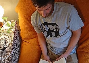 Pánske oblečenie - Pánske tričko sivé medvedica "Ingrid" - 13744613_