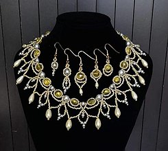 Sady šperkov - Zlato-sivý set - 13744824_