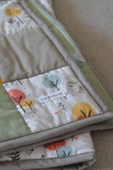 Detský textil - Patchwork hracia deka pre bábätko, 100x100cm, Vĺčkovia - 13746265_