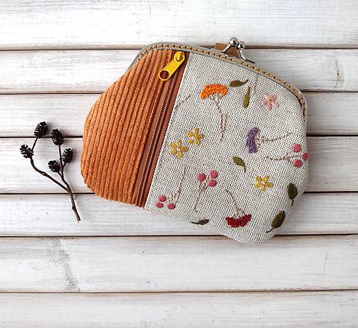 Peňaženka XL Jesenné kvety (s kapsičkami)