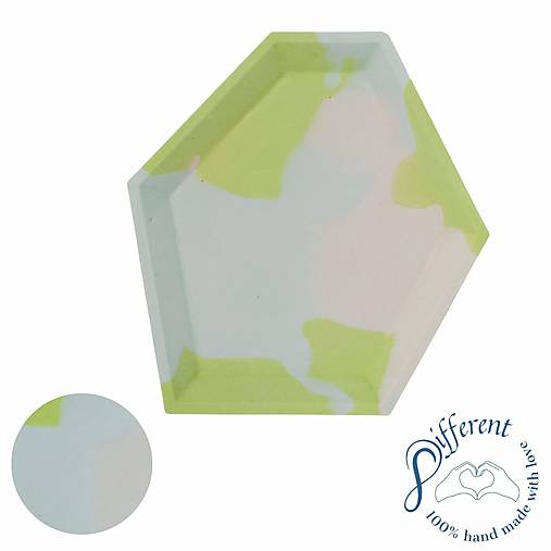 Nádoby - Jesmonite Tácka viachran - Colored (jesmonite) - 13744148_