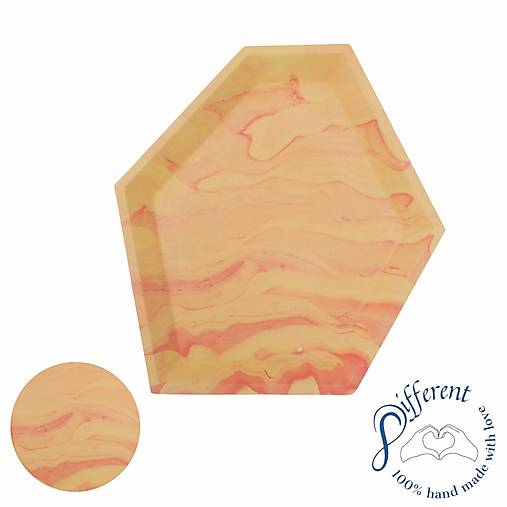 Nádoby - Tácka viachran - SUNSET (jesmonite) - 13744149_