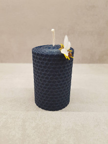 Svietidlá a sviečky - Sviečka z voskovej medzistienky (Modrá) - 13745942_