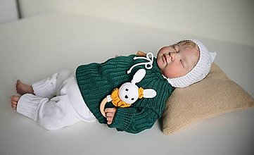 Detské oblečenie - Pulóvrik so šnúrkou, "Bruno", veľ. 56-104, OEKO-TEX®, smaragdový - 13747609_