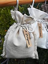 Úžitkový textil - Ľanové vrecúška na bylinky, huby, sušené ovocie...... - 13748967_