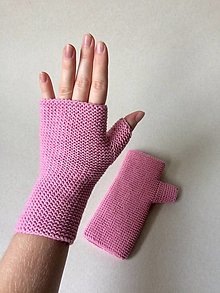 Rukavice - Dámske bezprstové rukavice / viac farieb (Ružová) - 13747141_