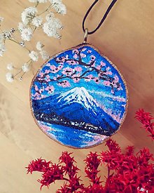 Obrazy - Hora Fuji - maľba na dreve, originál - 13749673_