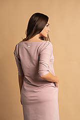 Šaty - Teplákové mini šaty staroružové - 13748127_