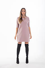 Šaty - Teplákové mini šaty staroružové - 13748129_