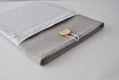 Na notebook - Obal na notebook s gombíkom NA MIERU (vzorkovník látok) (jednoduché predné vrecko) - 13750501_