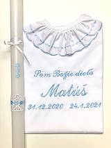 Detské oblečenie - Košieľka na krst k38 modrá a sviečka na krst modré kvietky - 13747714_