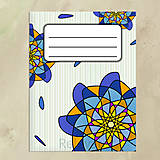 Papiernictvo - Kvetový zápisník modrý zábudlivec - 13749065_