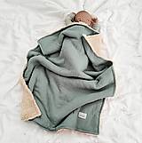 Detský textil - BASIC Dark Mint "Tuľkacia"  mušelínová deka s jemným barančekom 65x90cm - 13755569_