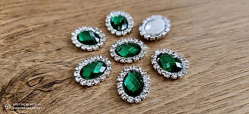 Komponenty - 	Štrasový ovál -17x21 mm - Emerald - 13754291_