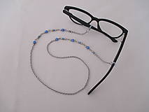 Iné šperky - Retiazka na okuliare - zlato/modrá - chirurgická oceľ - 13754276_