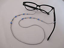 Iné šperky - Retiazka na okuliare - zlato/modrá - chirurgická oceľ - 13754277_