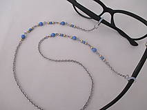 Iné šperky - Retiazka na okuliare - zlato/modrá - chirurgická oceľ - 13754279_